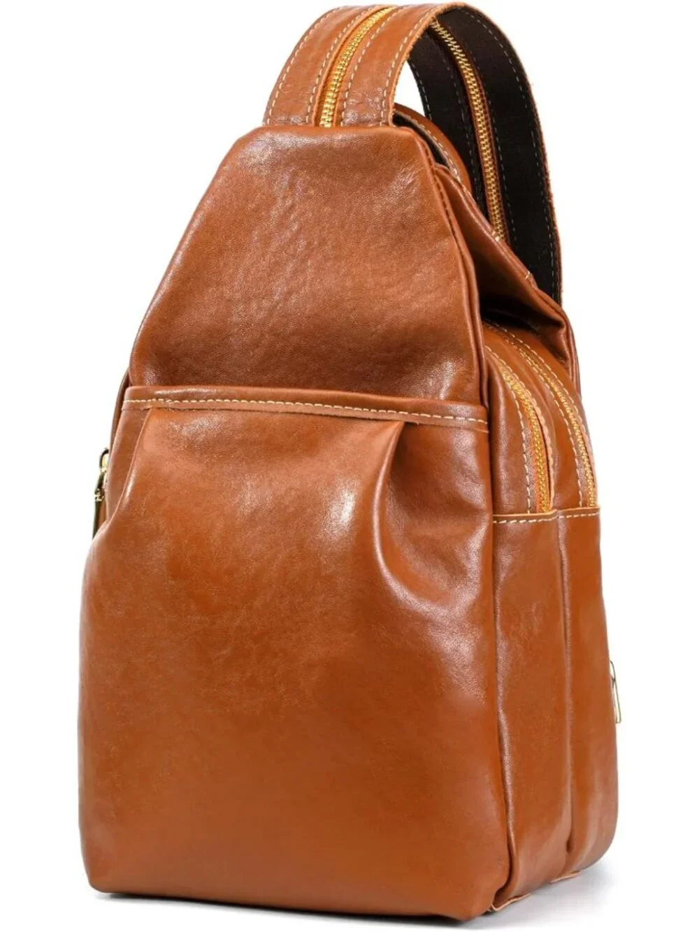 Stylish Full Grain Leather Sling Backpack Purse for Women - Small & Chic